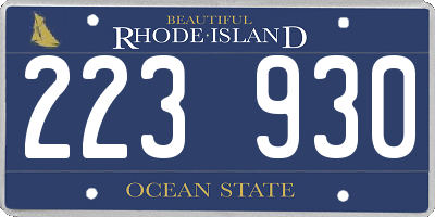 RI license plate 223930