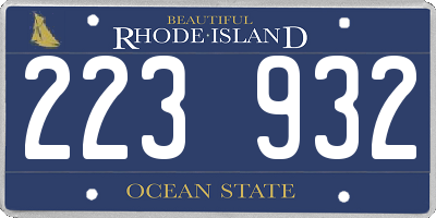 RI license plate 223932