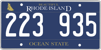 RI license plate 223935