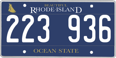 RI license plate 223936