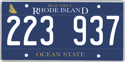 RI license plate 223937