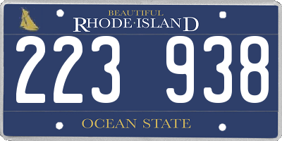 RI license plate 223938