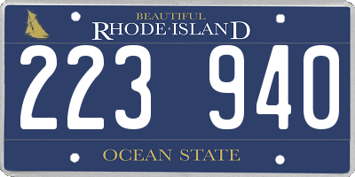 RI license plate 223940