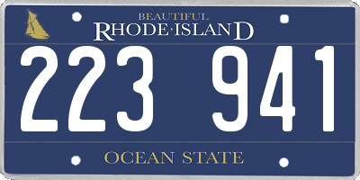 RI license plate 223941