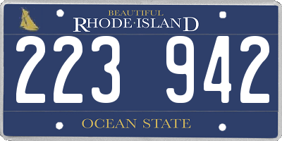RI license plate 223942