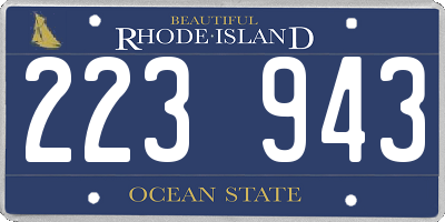 RI license plate 223943