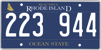 RI license plate 223944
