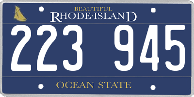 RI license plate 223945