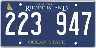 RI license plate 223947
