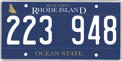 RI license plate 223948