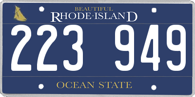 RI license plate 223949