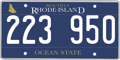 RI license plate 223950