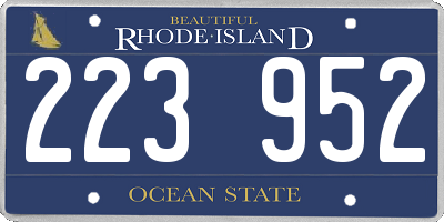 RI license plate 223952