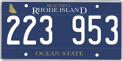RI license plate 223953