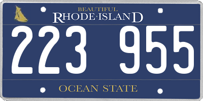 RI license plate 223955