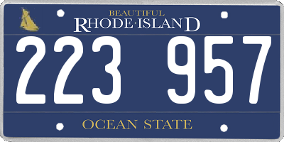 RI license plate 223957
