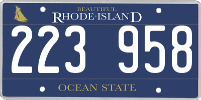 RI license plate 223958