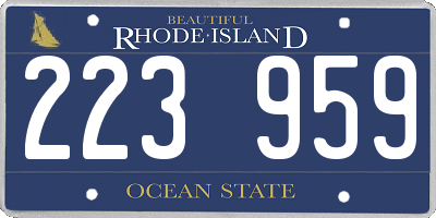 RI license plate 223959