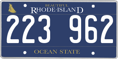 RI license plate 223962