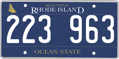 RI license plate 223963