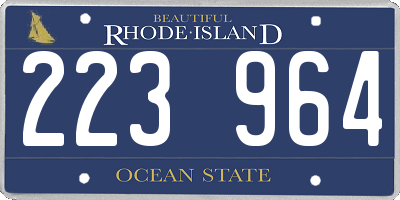 RI license plate 223964