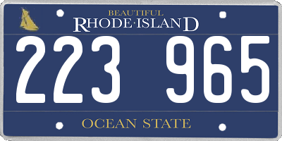 RI license plate 223965