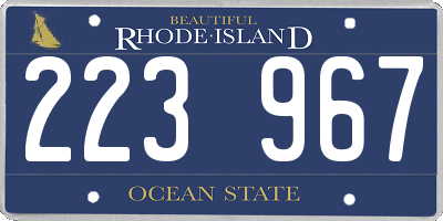 RI license plate 223967