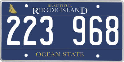 RI license plate 223968