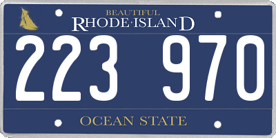 RI license plate 223970