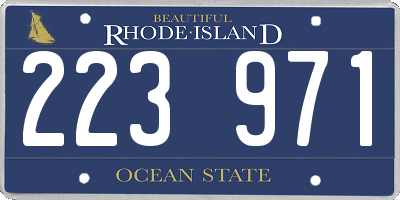 RI license plate 223971
