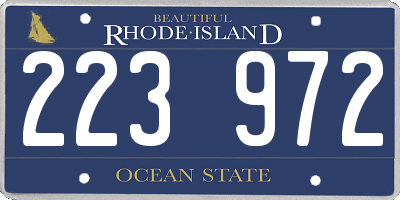 RI license plate 223972