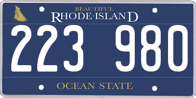 RI license plate 223980