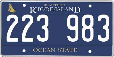 RI license plate 223983