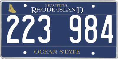 RI license plate 223984