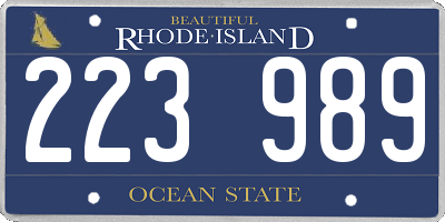 RI license plate 223989