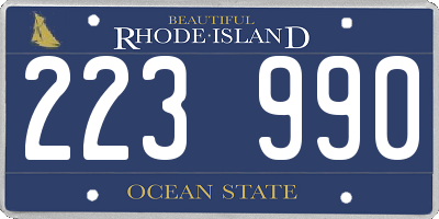 RI license plate 223990