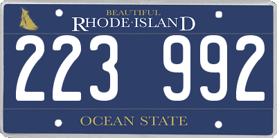 RI license plate 223992