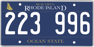 RI license plate 223996