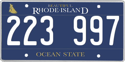 RI license plate 223997