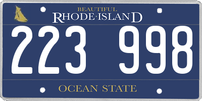 RI license plate 223998