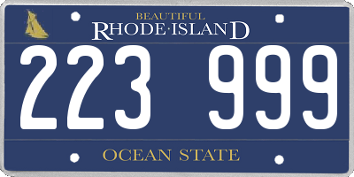 RI license plate 223999