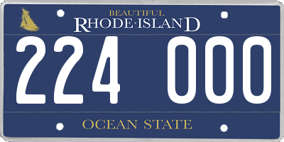 RI license plate 224000