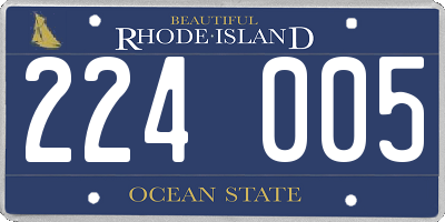 RI license plate 224005