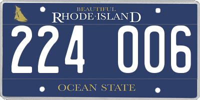 RI license plate 224006