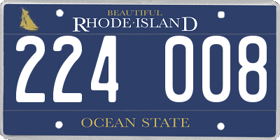 RI license plate 224008