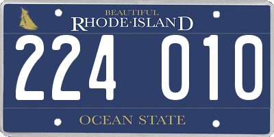 RI license plate 224010