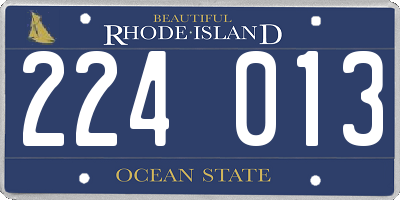 RI license plate 224013