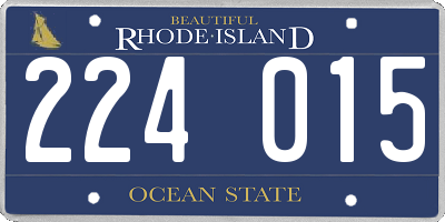 RI license plate 224015