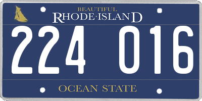 RI license plate 224016
