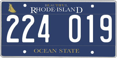 RI license plate 224019